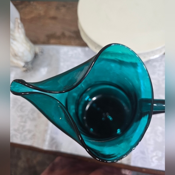 Empoli Teal Glass Pitcher, Vintage, Mint Condition - Picture 5 of 6